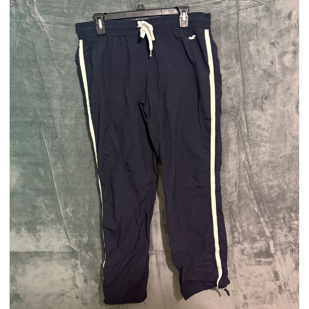 Hollister SweatPants Mens Medium Navy Blue Draw Strings Y2K Beach OutDoors